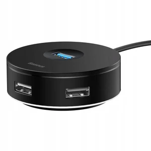 Хаб (адаптер) USB-A 3.0 для ноутбука/ПК з 4x USB-A, microUSB для флешок, клавіатури і миші | Baseus Round Box Black - Фото 14