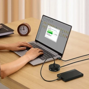 Хаб (адаптер) USB-A 3.0 для ноутбука/ПК з 4x USB-A, microUSB для флешок, клавіатури і миші | Baseus Round Box Black - Фото 3