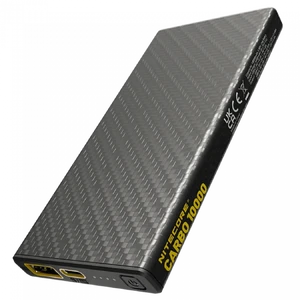 Повербанк з карбону із швидкою зарядкою, 10000 mAh, 20W, PD/QC | Nitecore Carbo Power Bank