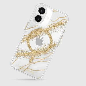 Мраморный чехол с золотыми элементами Case-Mate Karat MagSafe для iPhone 16 - Фото 11