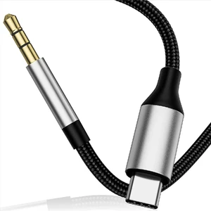 Кабель-переходник iLoungeMax USB Type-C to AUX 3.5mm Black (1m)  - Фото 1