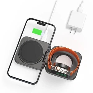 Складная портативная док-станция MagSafe 3-в-1 KUXIU Magnetic Wireless Charger 15W для iPhone AirPods | Apple Watch - Фото 4