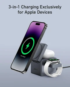 Док-станція Anker 3-in-1 Cube with MagSafe для iPhone | Apple Watch | AirPods 15 W - Фото 5