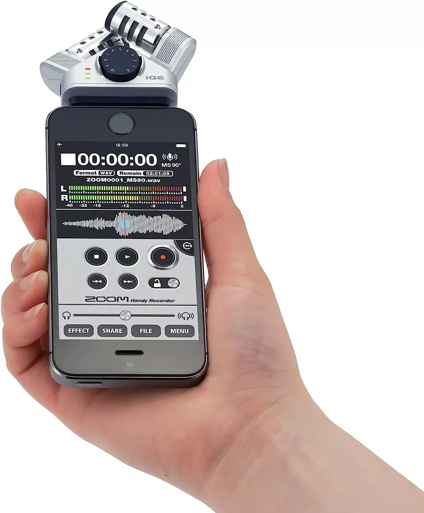 Профессиональный стереомикрофон для iPhone для записи интервью, подкастов, музыки с разъемом Lightning | Zoom iQ6