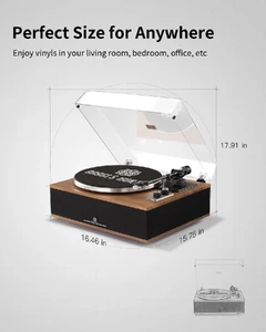 Проигрыватель виниловых пластинок ANGELS HORN Bluetooth Turntable со встроенными динамиками - Фото 7