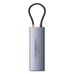 Багатофункціональний хаб 10в1 Baseus Metal Gleam Series II з роз'ємами HDMI 4K, USB-C, USB-A, кардридером SD/TF, AUX 3.5, 100W PD для iPad | MacBook Pro/Air - Фото 5