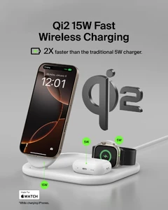 Док-станція 3в1 Belkin Qi2 MagSafe 15W White - Фото 2