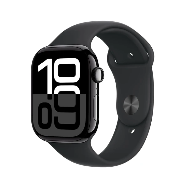 Смарт-часы Apple Watch Series 10 GPS 46mm Jet Black Aluminium Case with Black Sport Band - M/L (MWWQ3) в Луцке