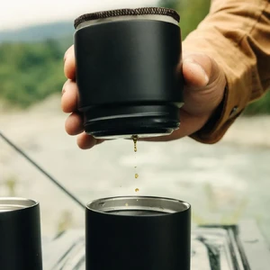 Портативний набір для кави VSSL Nest Pour Over Coffee Kit з двома подвійними чашками 10 oz Black - Фото 6