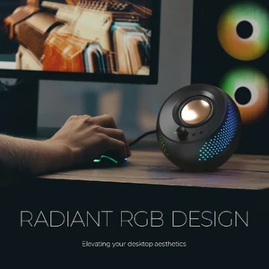 Настольная акустическая система Creative Pebble X Plus 2.1 с сабвуфером и RGB-подсветкой - Фото 5