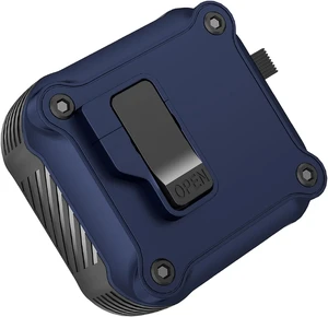 Противоударный чехол с замком iLoungeMax Creative Carbon Fiber Case Blue для AirPods Pro 2 - Фото 2