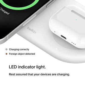 Беспроводная зарядка 2-в-1 Belkin MagSafe Qi2 15W White - Фото 6