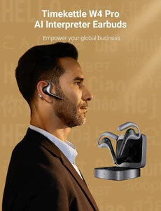 Навушники з перекладачем AI Timekettle W4 Pro AI Interpreter Earbuds,Bidirection Simultaneous Translation,Translator Device Supporting 40 Languages,Translator Earbuds for Call and Video Translation,APP Work with iOS and Android - Фото 4