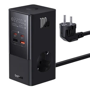 Мережевий подовжувач зі швидкою зарядкою Baseus PowerCombo 100W, AC + USB A + USB Type-C + PD