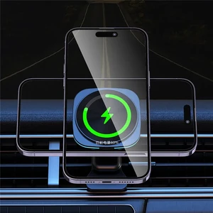 Магнітний автотримач MagSafe зі швидкою бездротовою зарядкою 15W для iPhone 15 | 14 | 13 | 12 у дефлектор | iLoungeMax Wireless Charger - Фото 3