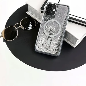 Серебряный блестящий чехол Case-Mate Waterfall MagSafe для iPhone 16 - Фото 13