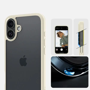 Прозорий бежевий чохол Spigen Ultra Hybrid для iPhone 16 Plus - Фото 5