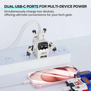Быстрая GaN зарядка GravaStar DELTA35 2xUSB-C 35W для iPhone | iPad | MacBook | Apple Watch - Фото 6