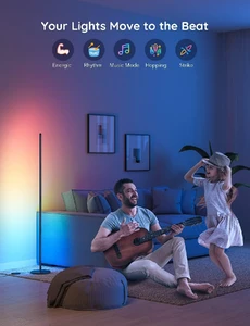 Напольная лампа Govee Floor Lamp RGBIC Black - Фото 8