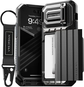 Протиударний чохол-гаманець VRS Design Case Damda Glide Ultimate Black для iPhone 15 Plus - Фото 2