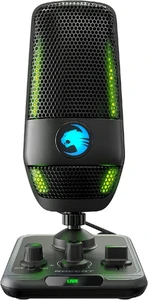 Мікрофон для стрімінгу і подкастів ROCCAT Torch USB з RGB-підсвіткою та індикатором для запису ROC-14-910 - Фото 1