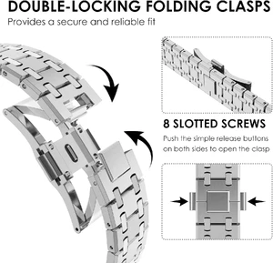 Стальний ремінець CHANCHY Silver для Apple Watch Ultra | Ultra 2 49mm | 45mm | 44mm | 42mm - Фото 5