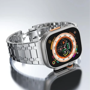 Стальний ремінець CHANCHY Silver для Apple Watch Ultra | Ultra 2 49mm | 45mm | 44mm | 42mm - Фото 2