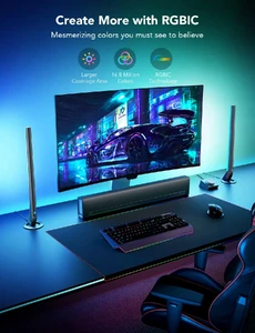 Игровые световые панели с музыкальными режимами и Wi-Fi Govee H6047 Black - Фото 3