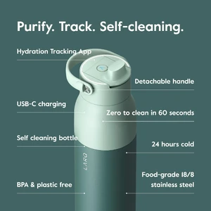 Умная бутылка для воды с УФ очисткой LARQ Bottle PureVis 2 Eucalyptus Green 680 мл - Фото 3