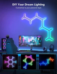 Набор настенных светильников Govee Glide Y Lights Panel RGBIC White, 7 шт - Фото 4