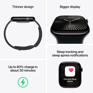 Смарт годинник Apple Watch Series 10 GPS 46mm Jet Black Aluminium Case with Black Sport Band - M/L (MWWQ3) - Фото 5