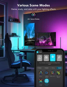 Игровые световые панели с музыкальными режимами и Wi-Fi Govee H6047 Black - Фото 5