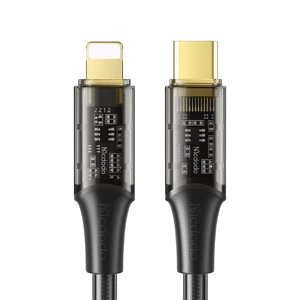 Зарядный кабель Mcdodo Amber Series Cable USB Type-C to Lightning Transparent Black (1.2m)