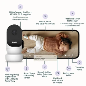 Розумна радіоняня Owlet Cam Smart Video Baby Monitor with Video Camera and Audio - Secure WiFi, 1080p Night Vision, Customize Cry, Sound and Motion Alerts, 2-Way Audio, Mounting kit - Фото 6