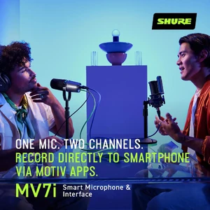 Мікрофон для подкастів Shure MV7i з вбудованим аудіоінтерфейсом - Фото 9
