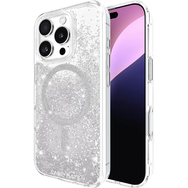 Срібний блискучий чохол Case-Mate Waterfall MagSafe для iPhone 16 Pro у Рівному