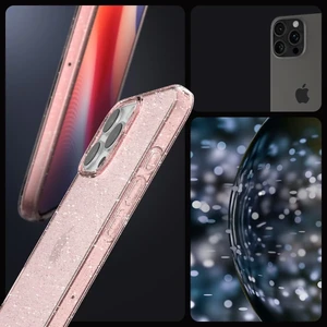 Розовый блестящий чехол Spigen Liquid Crystal для iPhone 16 Pro - Фото 7