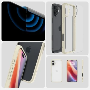 Прозорий бежевий чохол Spigen Ultra Hybrid для iPhone 16 Plus - Фото 6