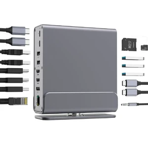Хаб (адаптер) и док-станция iLoungeMax 16-in-1 с разъемами 2 HDMI, RJ45, USB-C, USB-A, PD100W, 1000Mbs для MacBook | Mac - Фото 2