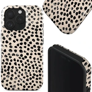 Бежевий чохол з чорними крапками Burga Almond Latte Mag для iPhone 16 Pro Max - Фото 6