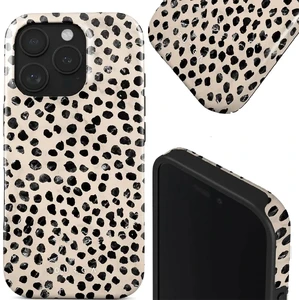 Чехол магнитный Burga Almond Latte для iPhone 16 Pro, бежевый с черными точками - Фото 6