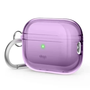 Прозрачный силиконовый чехол с карабином elago Clear Hang Case Deep Purple для AirPods Pro 2