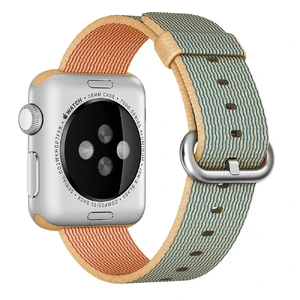 Ремінець Apple 41mm | 40mm | 38mm Gold | Royal Blue Woven Nylon (MM9M2) для Apple Watch - Фото 3