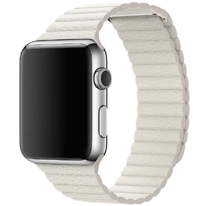 Ремінець Apple Leather Loop White Medium (MMAT2) для Apple Watch Ultra 49mm | 45mm | 44mm | 42mm MMAT2 - Фото 1