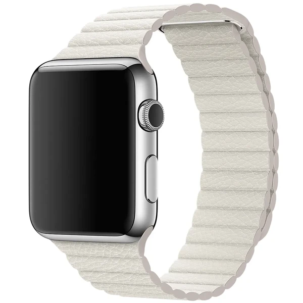 Ремінець Apple Leather Loop White Medium (MMAT2) для Apple Watch Ultra 49mm | 45mm | 44mm | 42mm у Рівному