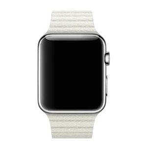 Ремінець Apple Leather Loop White Medium (MMAT2) для Apple Watch Ultra 49mm | 45mm | 44mm | 42mm - Фото 4