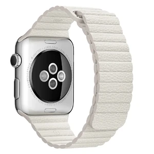 Ремінець Apple Leather Loop White Medium (MMAT2) для Apple Watch Ultra 49mm | 45mm | 44mm | 42mm - Фото 2