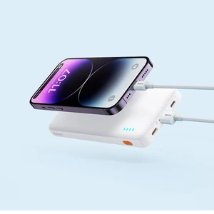 Повербанк с быстрой зарядкой Baseus Airpow Power Bank 20W, PD/QC, 10000 mAh (White) - Фото 6