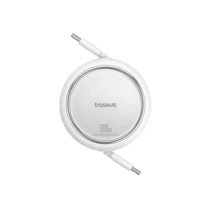 Кабель Type-C to Type-C для зарядки и передачи данных Baseus Free2Draw Mini Retractable Cable White 100W (1m) - Фото 3