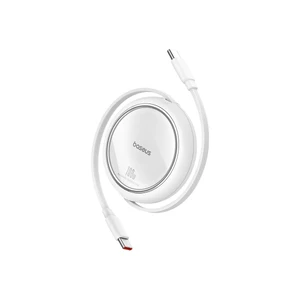Кабель Type-C to Type-C для зарядки и передачи данных Baseus Free2Draw Mini Retractable Cable White 100W (1m) - Фото 4
